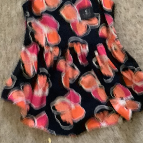 Kaari Blue Floral Blouse - Navy and‎ Pink, sleeveless - Picture 4 of 6